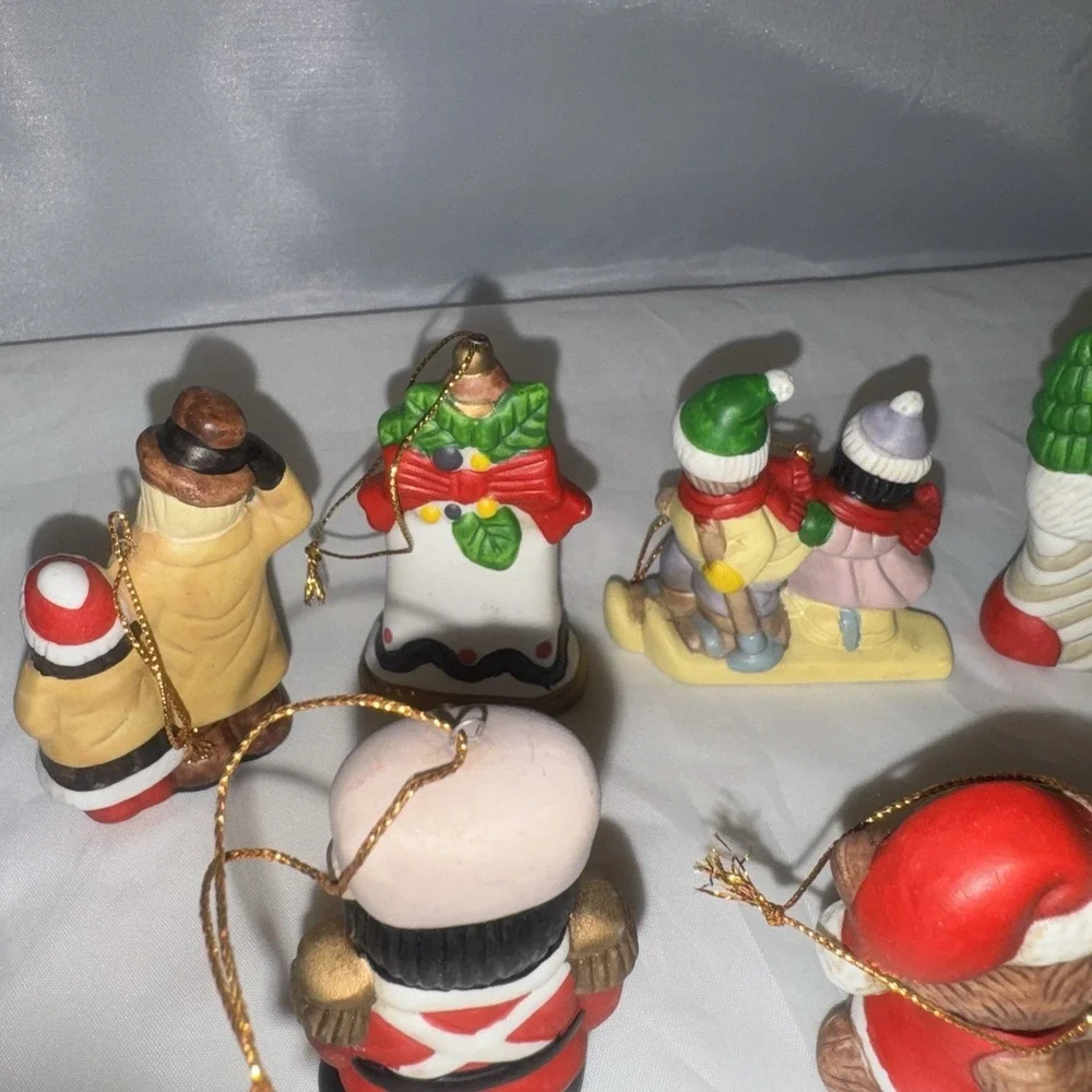 12 Various Vintage Ceramic Christmas‎ Ornaments